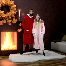 COPERTA INDOSSABILE CON MANICHE 3XL  50/52 ROSA , FELPA DA DONNA ,UOMO