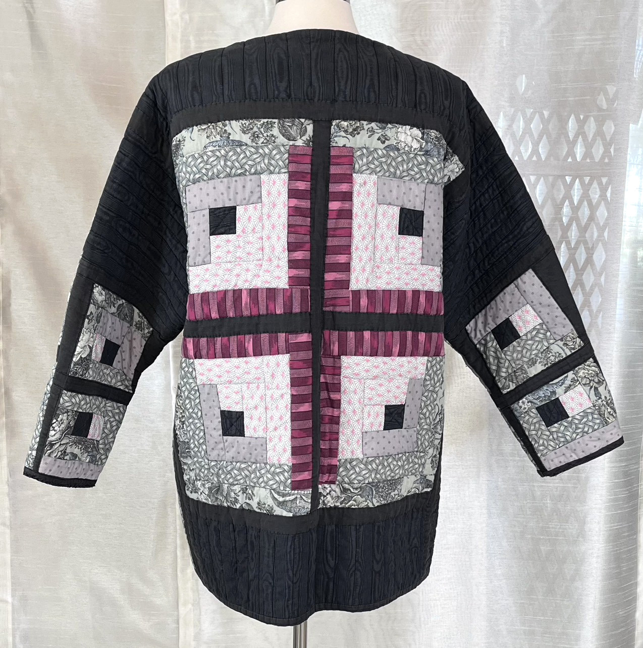 Handmade Patchwork Rose Pattern Lining 3/4 Sleeve… - image 10