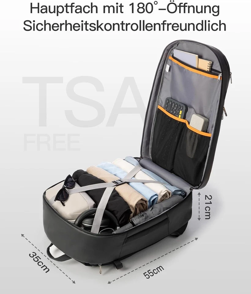 Inateck 40L Reiserucksack 26 Taschen TSA Freundlich Handgepäck Rucksack Herren - Bild 4 von 4