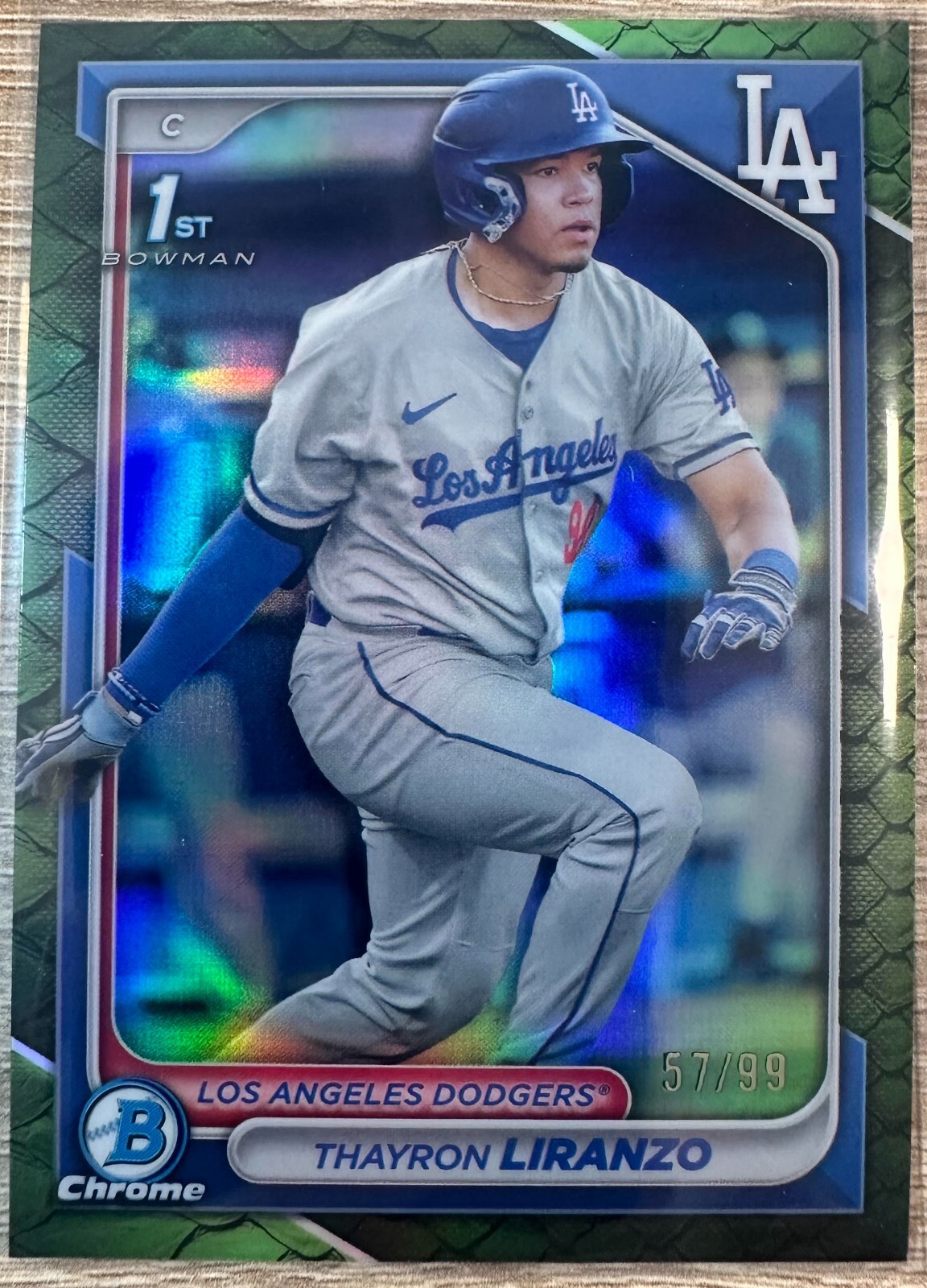 THAYRON LIRANZO 2024 1ST BOWMAN CHROME REPTILIAN GREEN REFRACTOR #57/99 #BCP-182