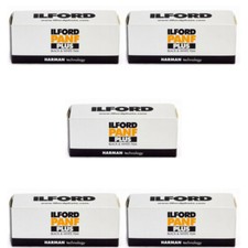 5 Rolls Ilford Pan F Plus 120 ISO 50 Black  White Print Roll Film