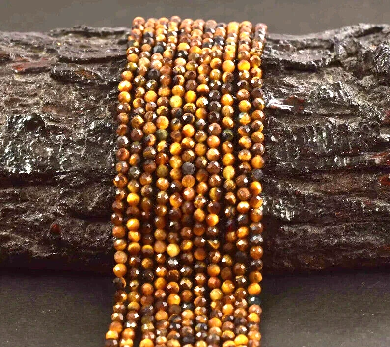 Faceted tiger sale eye beads