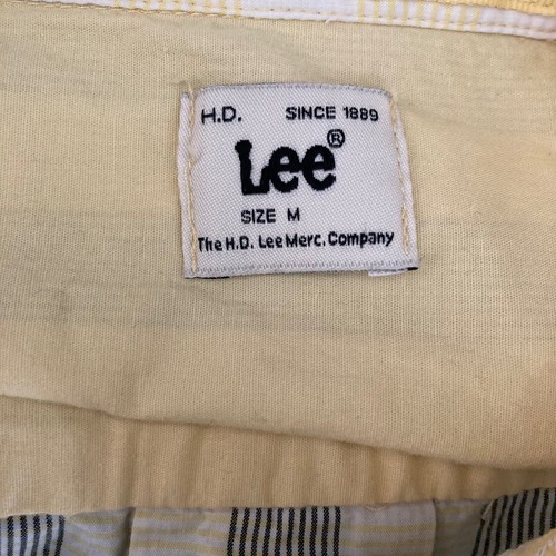 Lee Shirt Girls Size Medium Button Front Yellow Black Plaid Striped - Picture 4 of 12