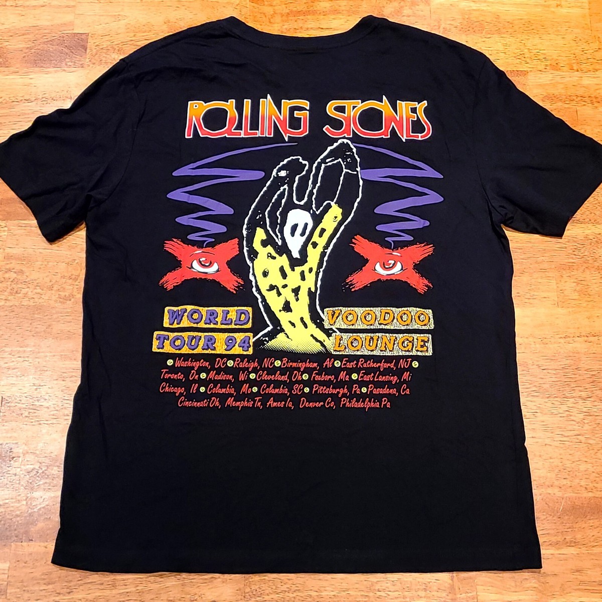 Rolling Stones 1994 Voodoo Lounge World Tour Reprint T-Shirt