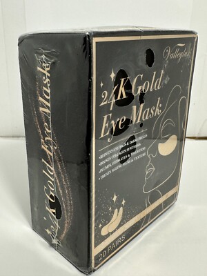 20-Pack Valleylux 24K Gold Eye Mask Reduce Eye Bags & Dark Circles