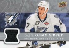 Brandon Bochenski relic jersey patch hockey card 2009 Upper Deck #GJ2BB