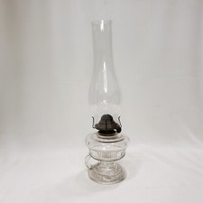 Vintage P&A Style Clear Glass Kerosene Oil Lamp with Hurricane Chimney