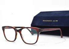 MASUNAGA Eyeglasses Red Black Tortoise Rectangular Panto 47U #47 49-19-145