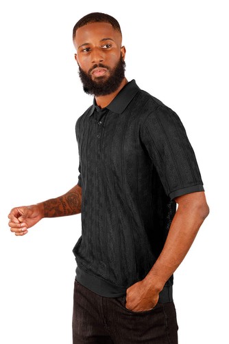 Barabas Men's French Crochet Floral Short Sleeve Polo Shirts 3P18 - 第 6/37 張圖片