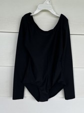 Girl s Medium Child Theatricals Black Long Sleeve Gymnastics/Dance Leotard