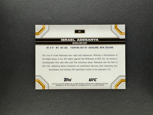 Israel Adesanya 2024 Topps Chrome UFC Orange /25 #81 - Bild 2 von 3