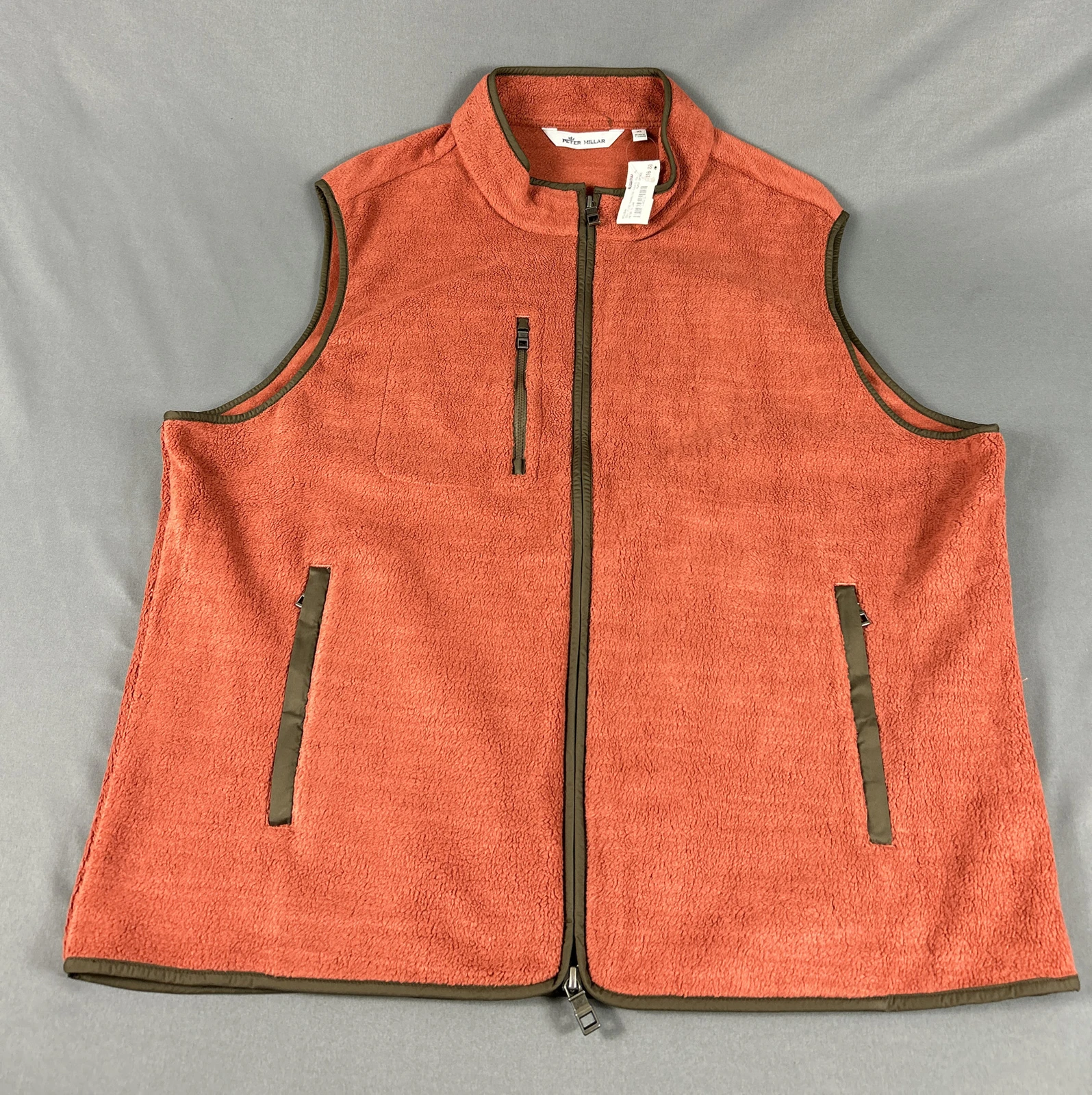 Peter Millar Golf Vest Crown Micro Shearling Fleece Full Zip XL Orange $198
Opens in a new window or