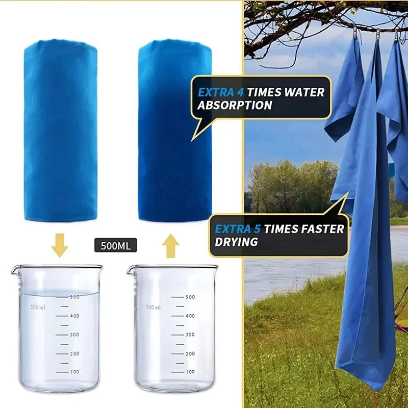 Quick-Drying Sports Towel Swimming Gym Camping Running Beach Washcloth Towels - Image 3 of 4