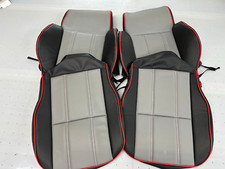 1986-1995 Suzuki Samurai Seat Coversfr Blackgrey Inserts And Red Trim