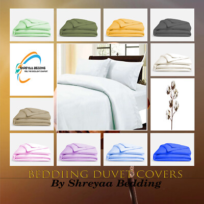 1000TC Ideal Egyptian Cotton Duvet Covers Twin Size 1 Piece All Solid