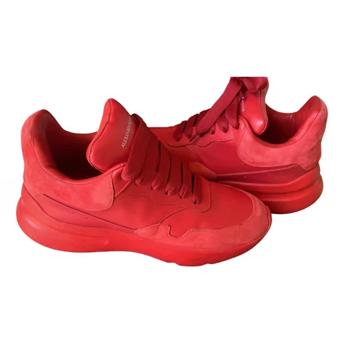 Alexander McQueen Red Leather Oversized Runners Trainers Sneakers