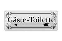 Blechschild Hinweis 27X10 Cm GäSte-Toilette Links Metall Deko Schild Tin Sign
