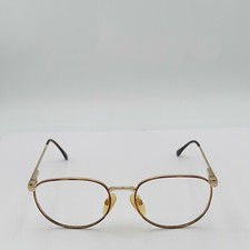 Vintage Marcolin 6168 Brown Gold Metal Oval Sunglasses FRAMES ONLY Italy