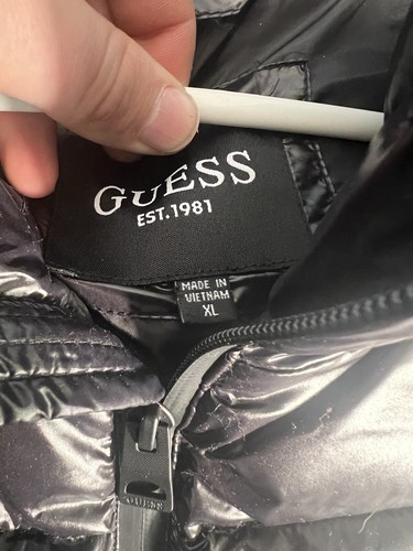 Guess Mens Jacket Coat XL Quilted Puffer Insulated Mock Neck Zip Black NEW - Picture 10 of 12