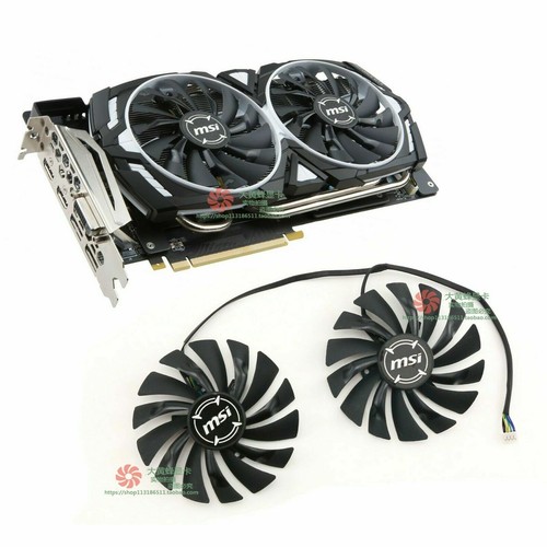 Pair Fans Cooling Fan For MSI GTX1080 GTX1070 GTX1060 ARMOR GTX 1080 1070 1060 - Bild 2 von 6