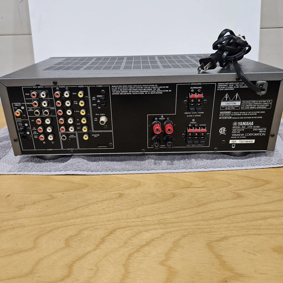 YAMAHA Amplifier HTR-5730 Natural Sound 5.1 Channel A/V Receiver Tested Working - Image 4 of 4