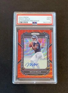 2022 Prizm MALIK WILLIS Red Wave Prizm Auto 129/149 Rookie #303 Packers RC