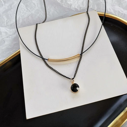 Double Layer Chain Pendant Women  Necklace Gift UK