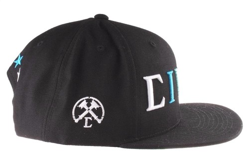 Cappello Da Baseball Snapback Unisex Nero Con Logo CMYK NWT - Foto 3 di 7