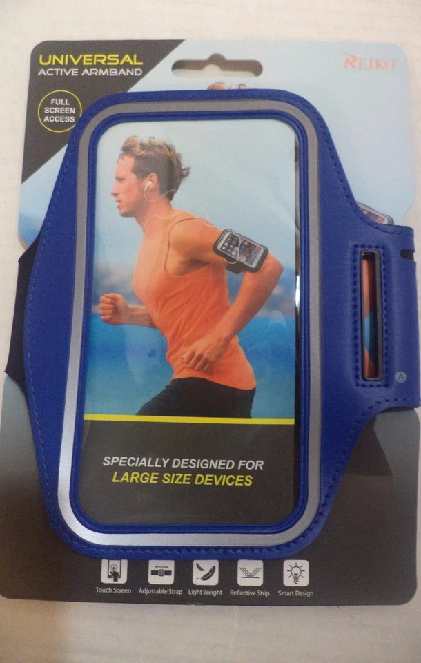 Reiko Sport Armband for Universal 5.5" Devices Full Adjustable Strap Red Blue - Image 3 of 4