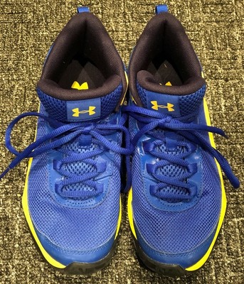 blue and yellow under armour basketball shoes