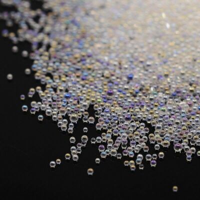  50g Transparent Mini Glas Mikro Perlen Nail Art Dekoration 0,6-0,8 mm