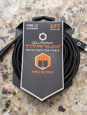 Celltronix Titanium 6 ft Tangle Free Heavy Duty USB Type C Charging Cable