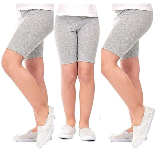 Pack of 3 Kids Cycling Shorts Girls Sports Dance Breathable School P.E Plain - Picture 8 of 23