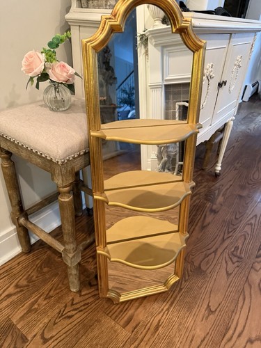Arched Mirror Gold Gilt Wall Display Shelf Vintage style removable shelves - Picture 10 of 21