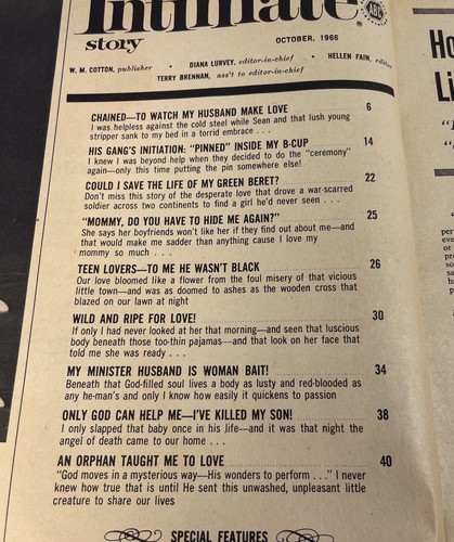 Intimate Story Magazine October 1966 Vintage erotica - Picture 2 of 2