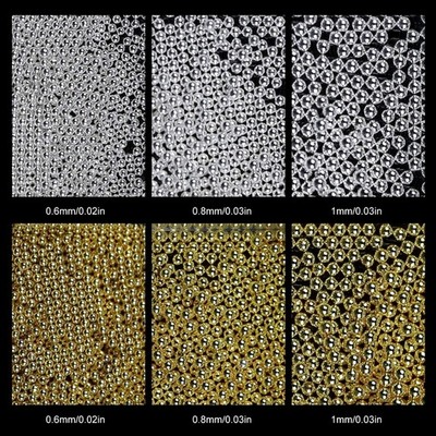 1 Box Mini Metal Beads For Nail Art 6 Color Mix Multicolor Tone Steel Beads
