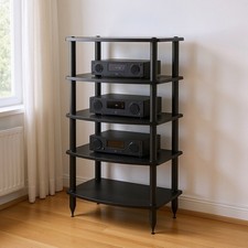 Pangea Audio Vulcan Five Shelf Audio Stereo Rack Media Stand Black