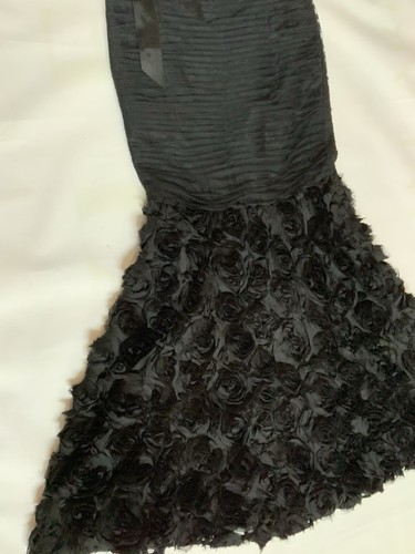 JS COLLECTIONS ~ Black Mesh Rosettes Sweetheart Mermaid Formal Gown Sz 8 - Picture 18 of 22