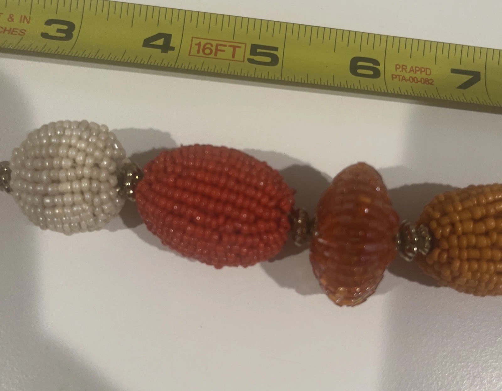 Chico's Orange Beaded Bold Adjustable Necklace 18… - image 7