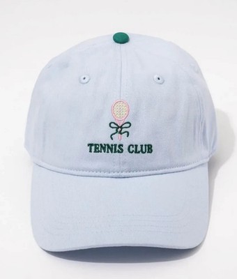 Tennis Club Hat - Frasier Sterling Blue/Green: Cream Cotton