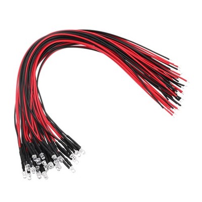 30 Pcs 3mm LED Diode Light 3-6V Pre Wired LED Lights Bulb, Colorful Slow Flash