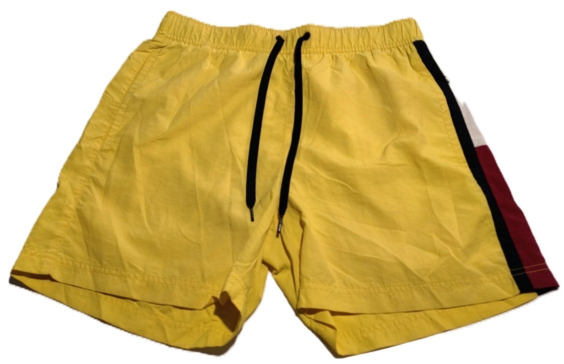 Tommy Hilfiger Vintage Swim Shorts M Yellow Board Swimwear Trunks Beachwear VGC