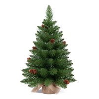 artplants Deko Tannenbaum Heinola, Mit Zapfen, Jutesack, 60Cm, Ø40Cm