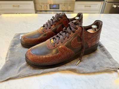 New Nike Air Force 1 Lux '07 Brown Crocodile 25th Anniversary 315583 221 sz 14.0