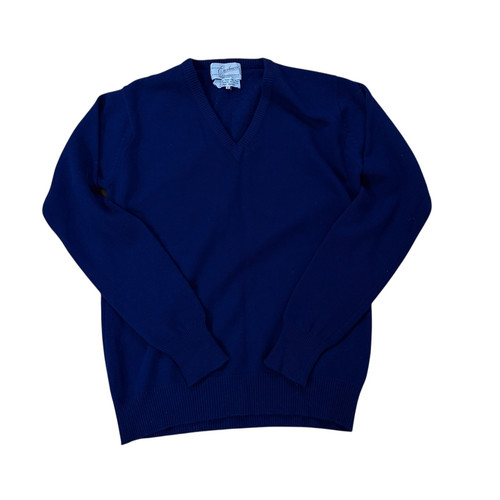 Vintage Cashmere V-Neck Pullover Sweater Womens Size S Navy Blue EUC, Size S, $34 - Photo 3