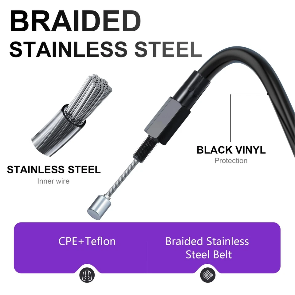 Cable de embrague extendido para Harley 61 1/4 pulgadas para Sportster 2004-up XL 1986-2013 Foto 4 de 4