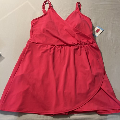 NEW Lands' End Ladies Swim Dress Hot Pink Size Large 14/16