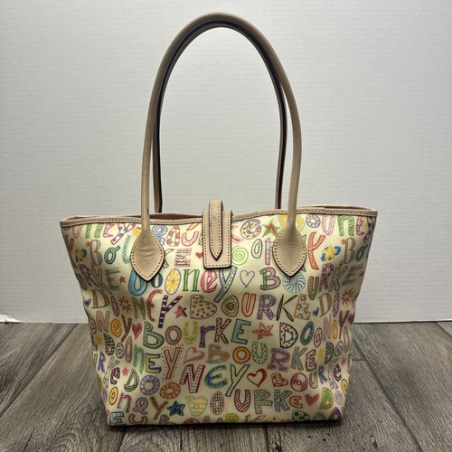 Dooney & Bourke Multi Ruby Tote Bag Crayon Style 12” X 6” X 10” - Picture 3 of 7