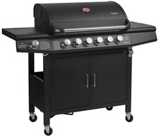 TAINO RED 6+1 BBQ Grill-Wagen Gasgrill Edelstahl Brenner Seitenkocher Schwarz