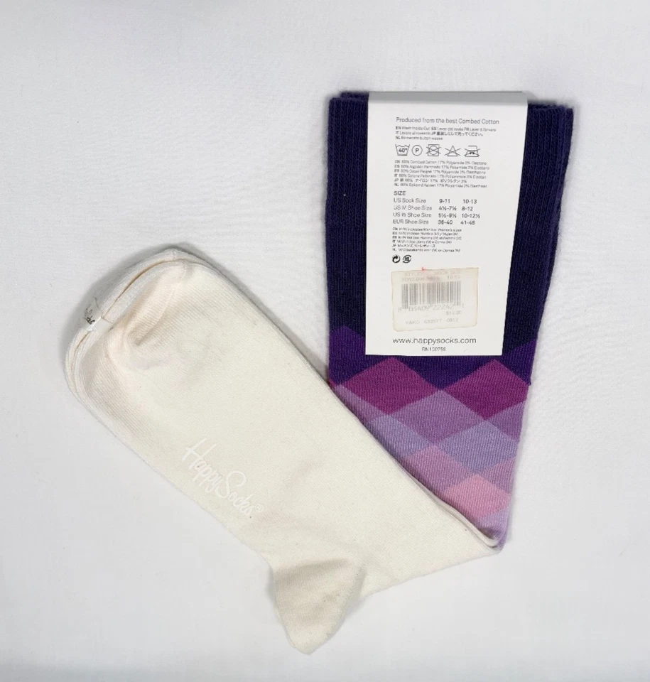 Calcetín Happy Socks Diamante Desteñido Púrpura - NUEVO Foto 2 de 2